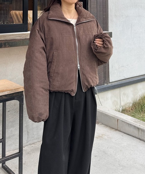 LE MORE（リモア）の「ピーチスキンショートダウンジャケット（ダウンジャケット/コート・レディース・ブラウン/ナチュラル/ブラック・FREE）」の13枚目の写真