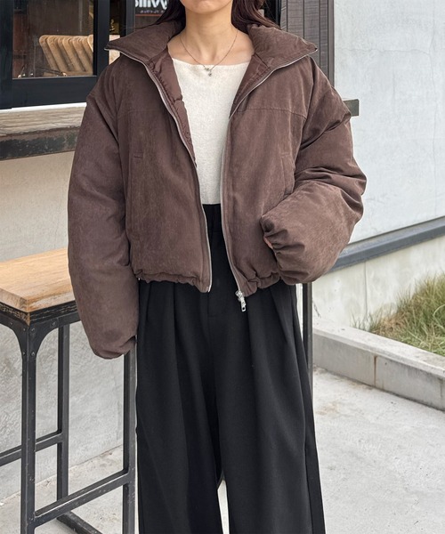 LE MORE（リモア）の「ピーチスキンショートダウンジャケット（ダウンジャケット/コート・レディース・ブラウン/ナチュラル/ブラック・FREE）」の17枚目の写真