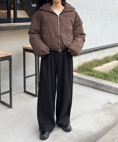 LE MORE（リモア）の「ピーチスキンショートダウンジャケット（ダウンジャケット/コート・レディース・ブラウン/ナチュラル/ブラック・FREE）」の18枚目の写真