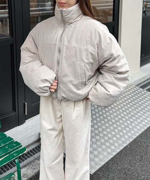 LE MORE（リモア）の「ピーチスキンショートダウンジャケット（ダウンジャケット/コート・レディース・ブラウン/ナチュラル/ブラック・FREE）」の22枚目の写真