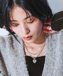 JEANASIS（ジーナシス）の「【シルバー925プレーティング】ハートチェーンネックレス/632673（ネックレス）」