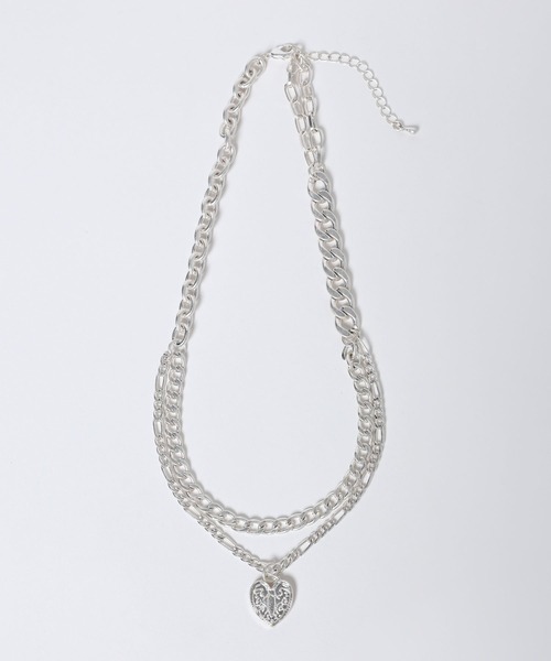 JEANASIS（ジーナシス）の「【シルバー925プレーティング】ハートチェーンネックレス/632673（ネックレス・レディース・ゴールド/シルバー・FREE）」の3枚目の写真