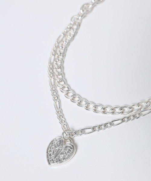 JEANASIS（ジーナシス）の「【シルバー925プレーティング】ハートチェーンネックレス/632673（ネックレス・レディース・ゴールド/シルバー・FREE）」の5枚目の写真