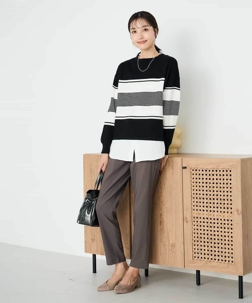 a.v.v（アーヴェヴェ）の「裏起毛ハイパーストレッチスリムパンツ（その他パンツ・レディース・グレー系その他/ブラック/チャコールグレー・34/36/40/38/42）」の7枚目の写真