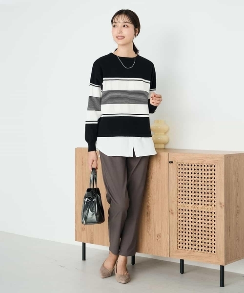 a.v.v（アーヴェヴェ）の「裏起毛ハイパーストレッチスリムパンツ（その他パンツ・レディース・グレー系その他/ブラック/チャコールグレー・34/36/40/38/42）」の9枚目の写真