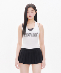 YOUHEE PLEATS MINI DRESS WHITE