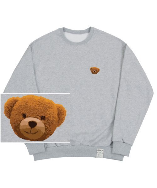 GRAVER（グレーバー）の「[ユニセックス]スモール OF ベア スウェットシャツ_グレー（スウェット・レディース・グレー・LARGE/MEDIUM/X-LARGE）」の2枚目の写真