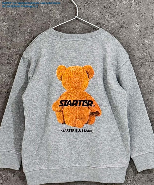 THE CASUAL(カジュアル)の「【STARTER/スターター】裏起毛 綿タッチ ピリング防止加工 バックベアプリント ビッグトレーナー(スウェット・キッズ・ネイビー/チャコール/ブラック/オフホワイト/杢グレー/ダークグリーン・110cm/130cm/140cm/150cm/160cm/120cm)」の3枚目の写真