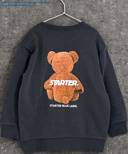THE CASUAL(カジュアル)の「【STARTER/スターター】裏起毛 綿タッチ ピリング防止加工 バックベアプリント ビッグトレーナー(スウェット・キッズ・ネイビー/チャコール/ブラック/オフホワイト/杢グレー/ダークグリーン・110cm/130cm/140cm/150cm/160cm/120cm)」の4枚目の写真