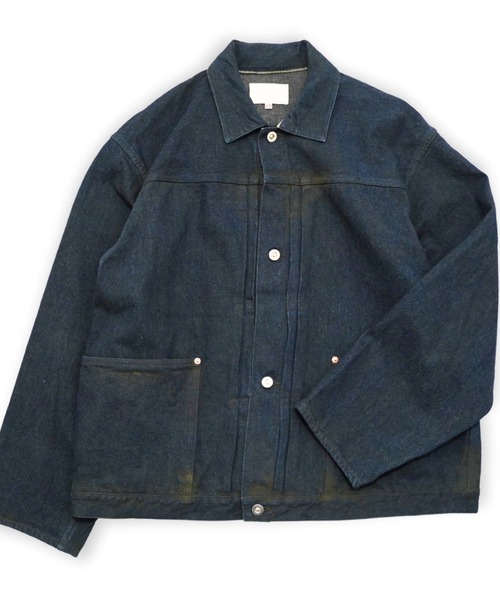 【お値下】YOKO SAKAMOTO PLEATS JACKETデニムジャケット YOKO SAKAMOTO PLEATS JACKET / RAW DENIM color：fade indigo
