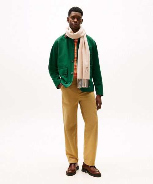 TOMMY HILFIGER（トミーヒルフィガー）の「クレストウールカシミヤマフラー（マフラー・メンズ・ネイビー/ベージュ・FREE）」の4枚目の写真