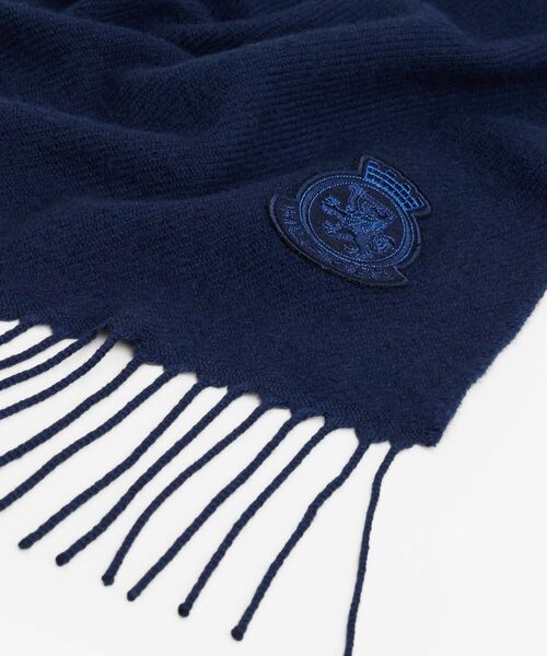 TOMMY HILFIGER（トミーヒルフィガー）の「クレストウールカシミヤマフラー（マフラー・メンズ・ネイビー/ベージュ・FREE）」の5枚目の写真