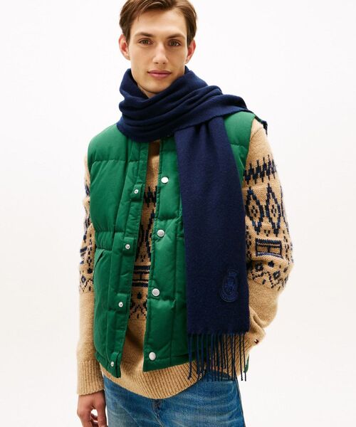 セール】クレストウールカシミヤマフラー（マフラー）｜TOMMY HILFIGER