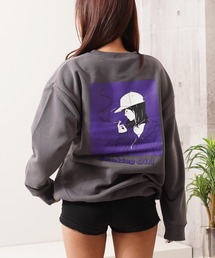 裏起毛 SMOKING イラスト オーバーサイズ スウェット / SMOKING Illustration Sweatshirt