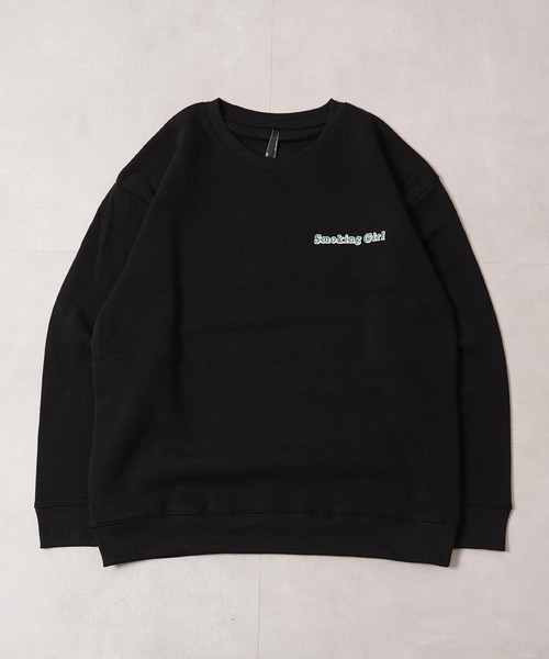 1111clothing(ワンフォークロージング)の「裏起毛 SMOKING イラスト オーバーサイズ スウェット / SMOKING Illustration Sweatshirt(スウェット・メンズ・ホワイト/ブラック/チャコールグレー・M/L/XL)」の12枚目の写真