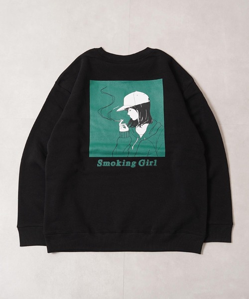 1111clothing(ワンフォークロージング)の「裏起毛 SMOKING イラスト オーバーサイズ スウェット / SMOKING Illustration Sweatshirt(スウェット・メンズ・ホワイト/ブラック/チャコールグレー・M/L/XL)」の13枚目の写真