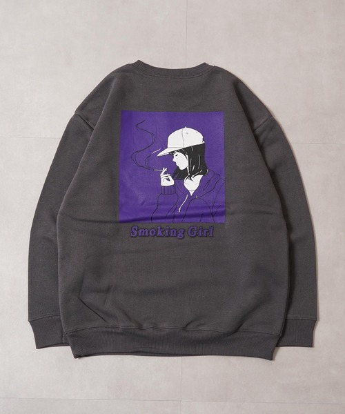 1111clothing(ワンフォークロージング)の「裏起毛 SMOKING イラスト オーバーサイズ スウェット / SMOKING Illustration Sweatshirt(スウェット・メンズ・ホワイト/ブラック/チャコールグレー・M/L/XL)」の20枚目の写真