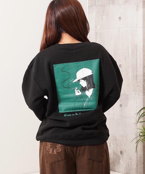 1111clothing(ワンフォークロージング)の「裏起毛 SMOKING イラスト オーバーサイズ スウェット / SMOKING Illustration Sweatshirt(スウェット・メンズ・ホワイト/ブラック/チャコールグレー・M/L/XL)」の17枚目の写真