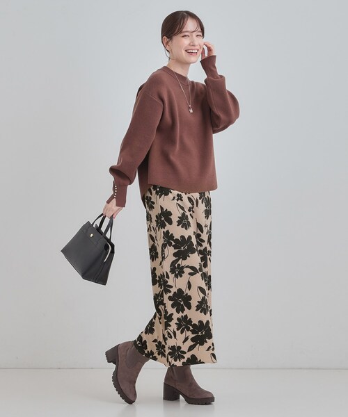 DRESKIP（ドレスキップ）の「【S-LL】華やかで主役 花柄Aラインスカート（スカート・レディース・ブルー系6/ダークブラウン系6/チャコール/グリーン系その他3・01/02/03/04）」の15枚目の写真