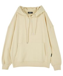 ベーシックオーバーサイズドロップショルダーフードパーカー_バター