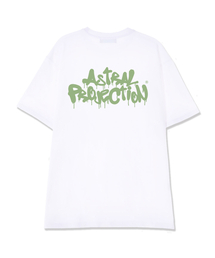 ブラシグラフィティレタリングロゴスーピマコットンラウンドネック半袖Tシャツ_ホワイト
