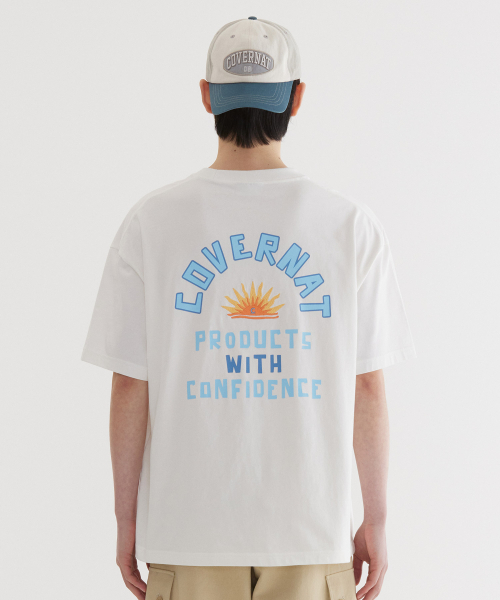 COVERNAT(カバーナット)の「サンセットグラフィックTシャツホワイト(Tシャツ/カットソー・レディース・その他・X-SMALL/SMALL/MEDIUM/LARGE/X-LARGE/XX-LARGE)」の1枚目の写真