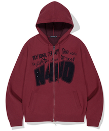 NOT4NERD(�m�b�g�t�H�[�i�[�h)��Broken Wings Knit Hood Zip Up - Red(�p�[�J�[)
