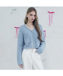 Elodie Pocket Crop Knit Cardigan_5Colors
