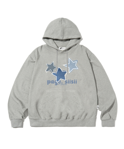 Blue denim star printed fur parkaglace — синяя денимовая куртка с меховой отделкой и принтом звезды