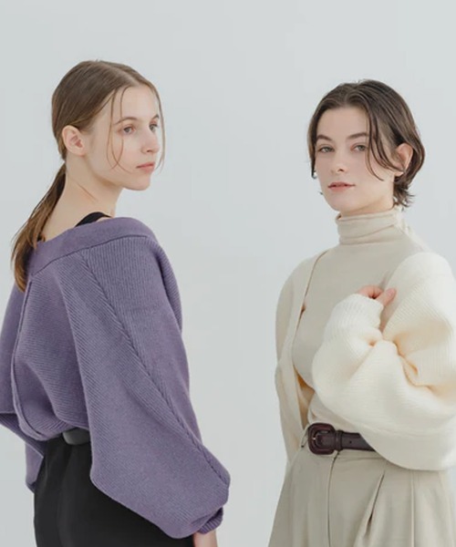 merrylatte（メリーラテ）の「ボリュームスリーブボレロ（カーディガン/ボレロ・レディース・アイボリー/パープル・FREE）」の4枚目の写真