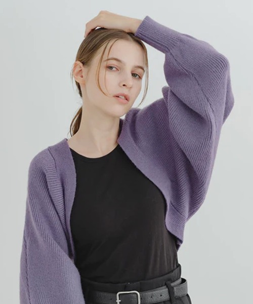 merrylatte（メリーラテ）の「ボリュームスリーブボレロ（カーディガン/ボレロ・レディース・アイボリー/パープル・FREE）」の6枚目の写真