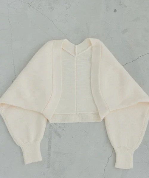 merrylatte（メリーラテ）の「ボリュームスリーブボレロ（カーディガン/ボレロ・レディース・アイボリー/パープル・FREE）」の19枚目の写真