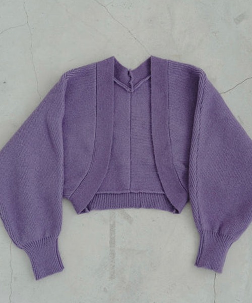 merrylatte（メリーラテ）の「ボリュームスリーブボレロ（カーディガン/ボレロ・レディース・アイボリー/パープル・FREE）」の21枚目の写真