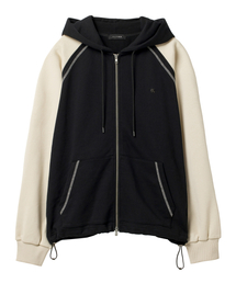 ALYSS（アリス）の「Double Line Color Mix Hood Zip-up [Black]（パーカー）」
