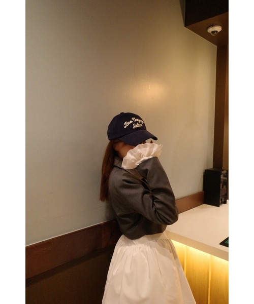 MISTREASS(ミストレアス)の「Cuff Ruffles Mini Tailored Jacket(テーラードジャケット・レディース・チャコールグレー/ベージュ・FREE)」の8枚目の写真