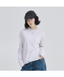 モックネックボーイクロップフィット長袖Tシャツライトメランジ