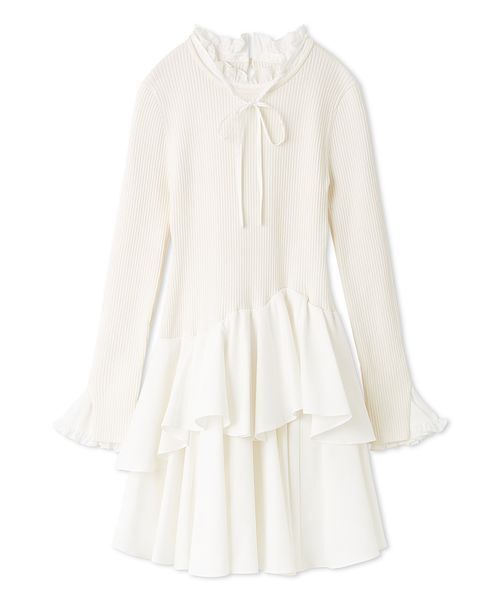 SNIDEL（スナイデル）の「Sustainableドッキングミニニットワンピース（ワンピース・レディース・オフホワイト/ブラック/ストライプ・F）」の19枚目の写真