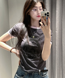 Cavish（カビシ）の「W INVADER RINGER SS TEE CHARCOAL(CV2FMFT511A)（Tシャツ/カットソー）」