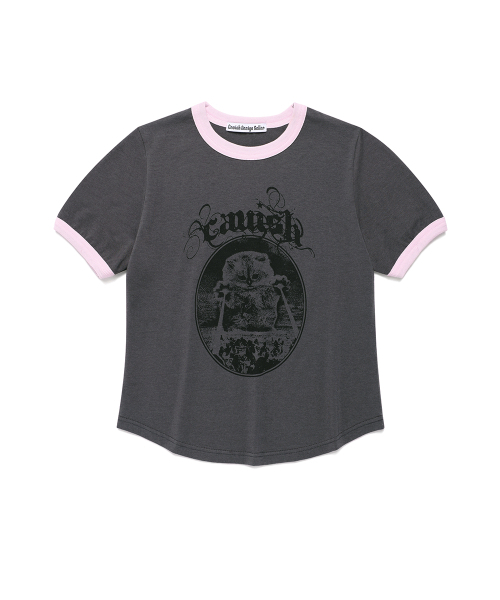 Cavish（カビシ）の「W INVADER RINGER SS TEE CHARCOAL(CV2FMFT511A)（Tシャツ/カットソー・レディース・チャコール・FREE）」の2枚目の写真