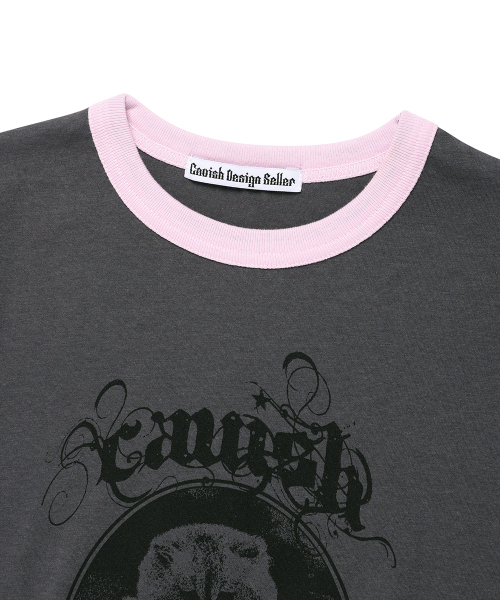Cavish（カビシ）の「W INVADER RINGER SS TEE CHARCOAL(CV2FMFT511A)（Tシャツ/カットソー・レディース・チャコール・FREE）」の4枚目の写真
