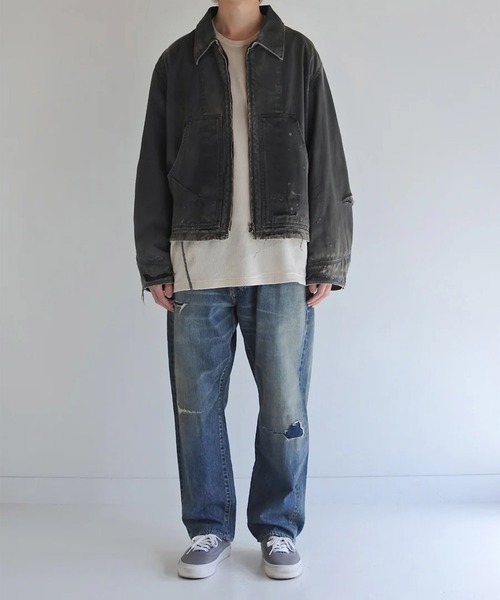 STUDIOUS（ステュディオス）の「【ANACHRONORM】AN384-D REMAKED DETROIT DUCK JACKET（デニムジャケット・メンズ・イエロー/ブラック・3/2）」の5枚目の写真