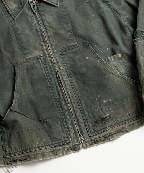 STUDIOUS（ステュディオス）の「【ANACHRONORM】AN384-D REMAKED DETROIT DUCK JACKET（デニムジャケット・メンズ・イエロー/ブラック・3/2）」の12枚目の写真