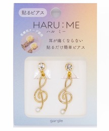 gargle ガーグル:HARU:ME シリーズ ハルミー5 パール ト音記号 イヤリング(貼るピアス)