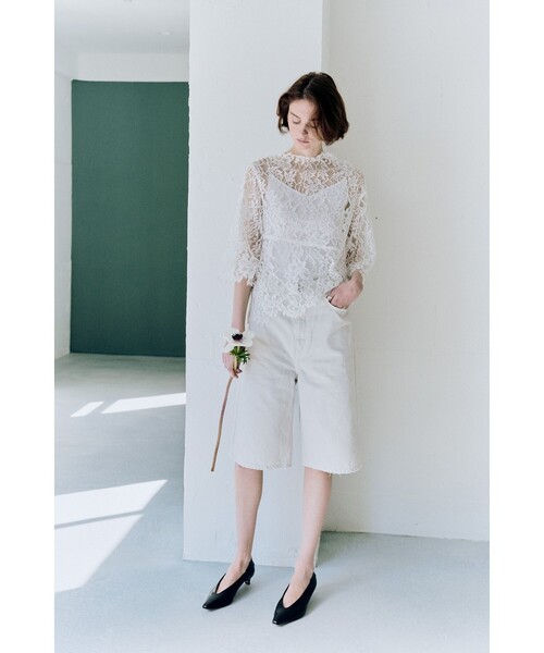 upperhights(アッパーハイツ)の「【7/24値下げ】upper hights / THE LIAMSHT デニム ショートパンツ(デニムパンツ・レディース・ホワイト系その他2/ブラック・23/25/24)」の4枚目の写真
