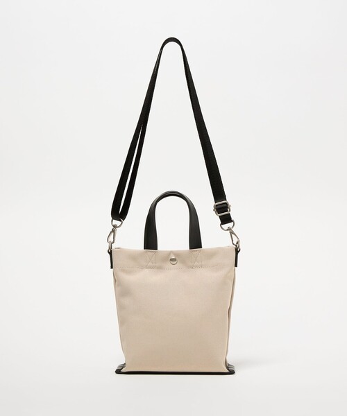 green label relaxing（グリーンレーベルリラクシング）の「GLR キャンバスライク 2WAY ミニ トートバッグ（ショルダーバッグ・メンズ・ブラック/ナチュラル・FREE）」の3枚目の写真