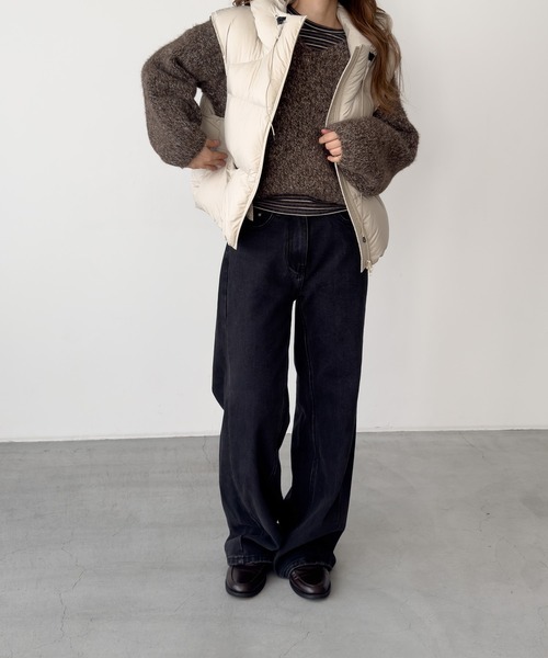 CANAL JEAN（キャナルジーン）の「El mar　ミックスVニット（ニット/セーター・レディース・ブラウン/ベージュ・ONE SIZE）」の8枚目の写真