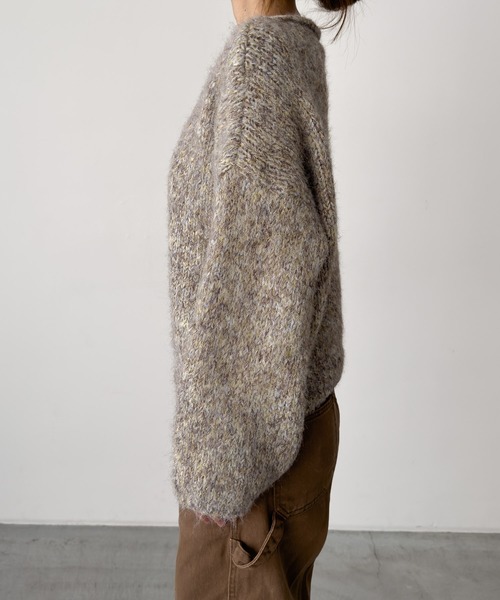 CANAL JEAN（キャナルジーン）の「El mar　ミックスVニット（ニット/セーター・レディース・ブラウン/ベージュ・ONE SIZE）」の10枚目の写真