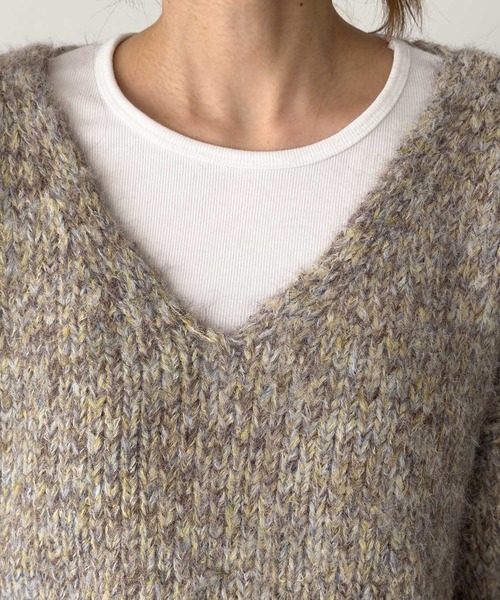 CANAL JEAN（キャナルジーン）の「El mar　ミックスVニット（ニット/セーター・レディース・ブラウン/ベージュ・ONE SIZE）」の12枚目の写真