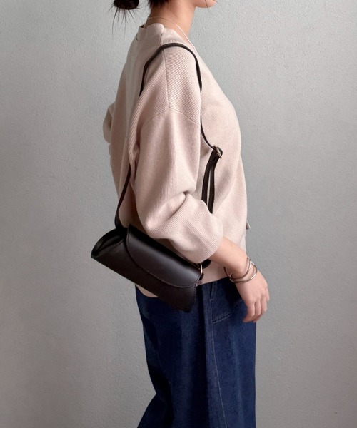 Doux archives(ドゥアルシーヴ)の「レイヤード風Vネックカーディガン(カーディガン/ボレロ・レディース・グレイッシュベージュ/グレー/ピンク・FREE)」の15枚目の写真