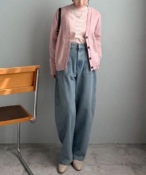 Doux archives(ドゥアルシーヴ)の「レイヤード風Vネックカーディガン(カーディガン/ボレロ・レディース・グレイッシュベージュ/グレー/ピンク・FREE)」の18枚目の写真